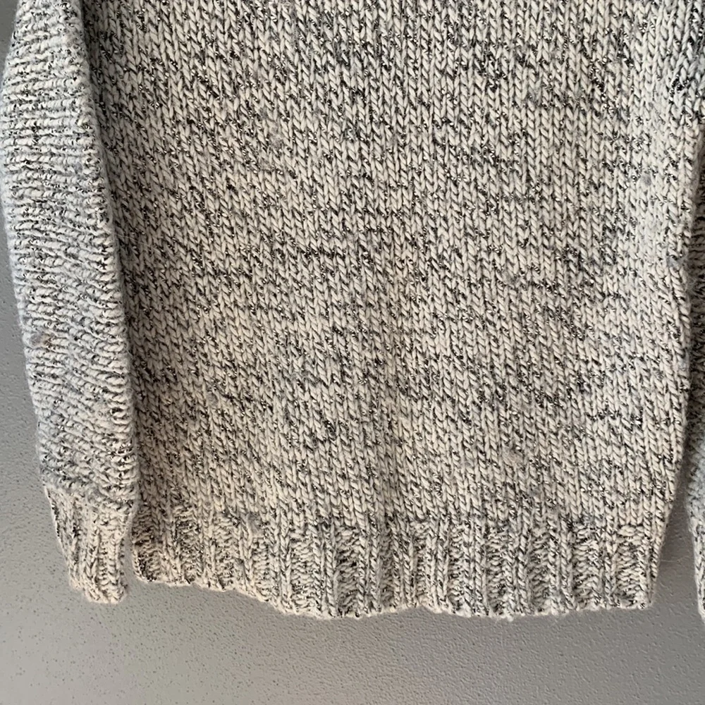 J. Crew Marled Drop-Shoulder Gray/Cream Raw Seam Sweater